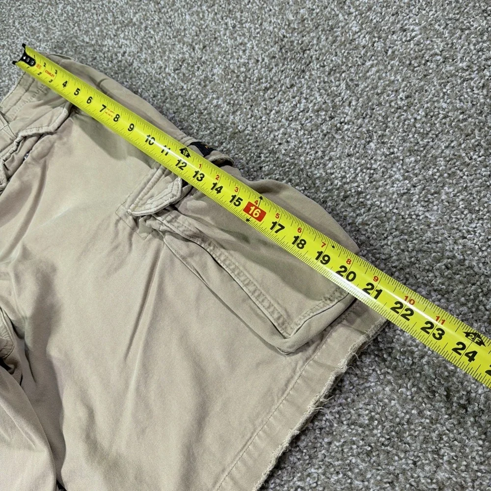 Polo Jeans Military Surplus Cargo Shorts Y2k Beige Essentials Size 34 Waist